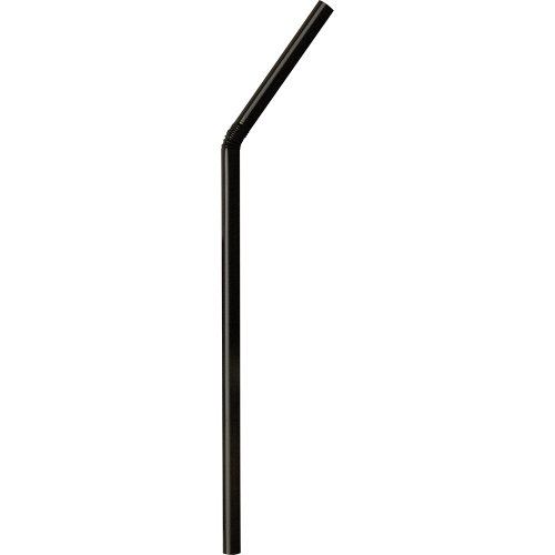 Canudo Flexível 6mm Sachê Individual Preto 100 unidades