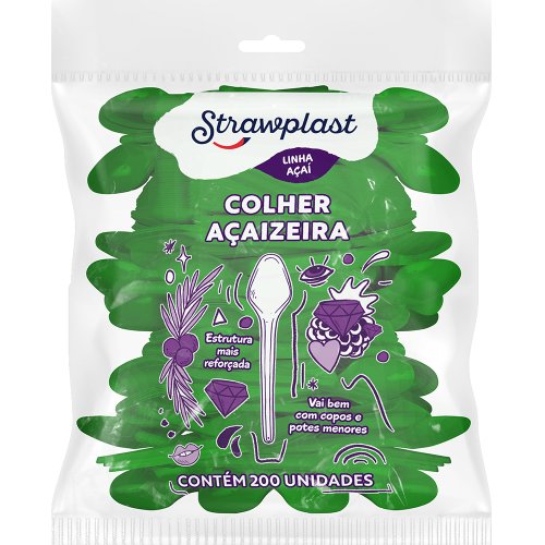 Colher Açaizeira Verde 200 unidades