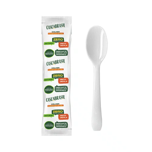 Colher Compostável Sachê com Guardanapo Granel - 200 un.