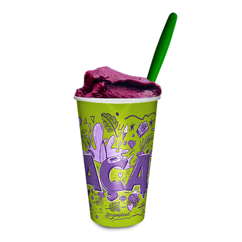 Colher Mega Açaí Longa Verde 50 unidades