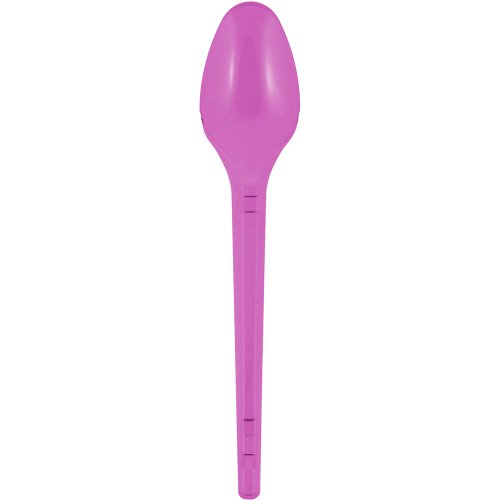 Colher Sobremesa Rosa Neon 50 unidades