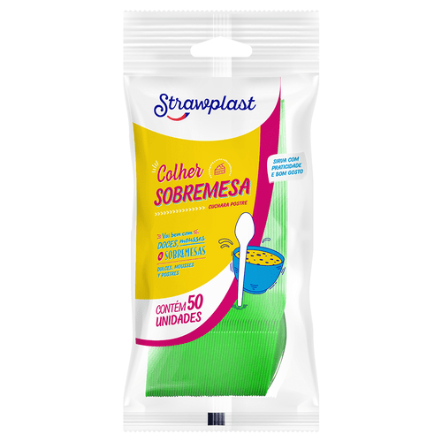 Colher Sobremesa Verde 50 unidades
