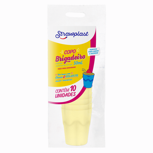 Copo 50ml Brigadeiro Amarelo Candy 10 unidades