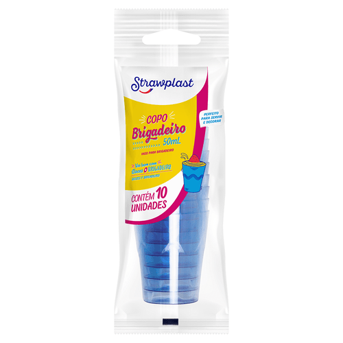 Copo 50mL Brigadeiro Azul Neon 10 unidades