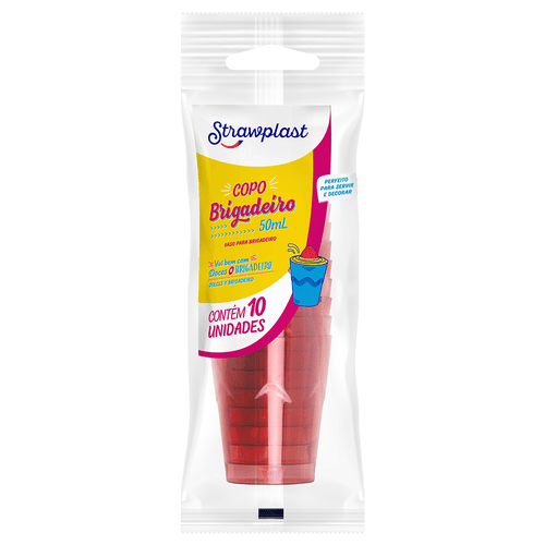 Copo 50mL Brigadeiro Vermelho Neon 10 unidades