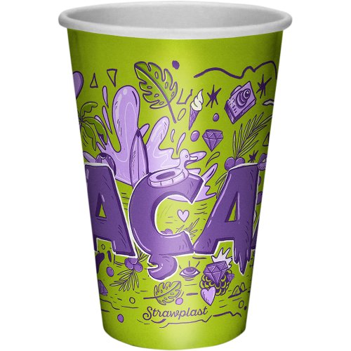 Copo de Papel Açaí 330mL 50 unidades