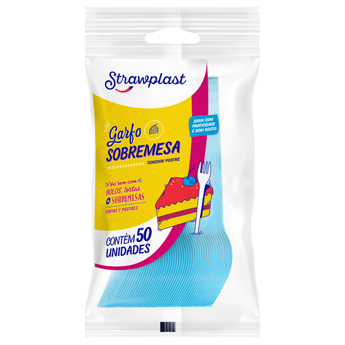 Garfo Sobremesa Azul 50 unidades