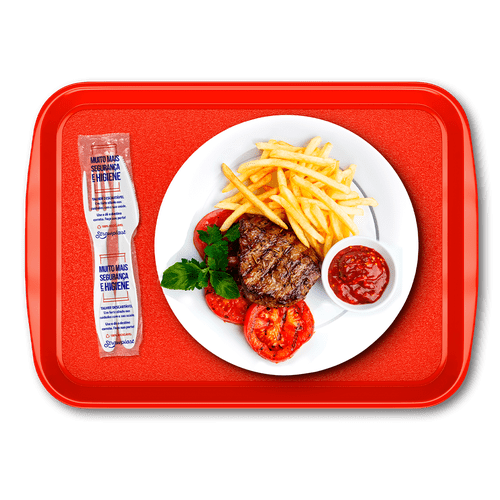Kit Sachê Garfo e Faca Churrasco Extra Forte Branco 20 kits