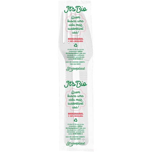Kit Sachê Garfo e Faca It's Bio Branco 50 kits