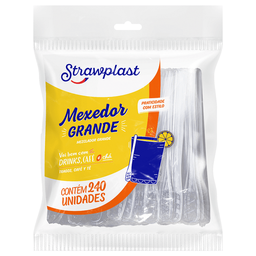Mexedor de Café  Grande 11cm Cristal 240 unidades