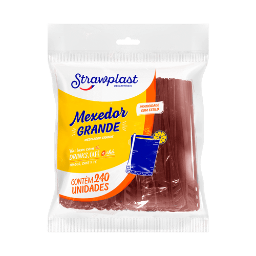Mexedor Grande Café 11cm Marrom 240 unidades