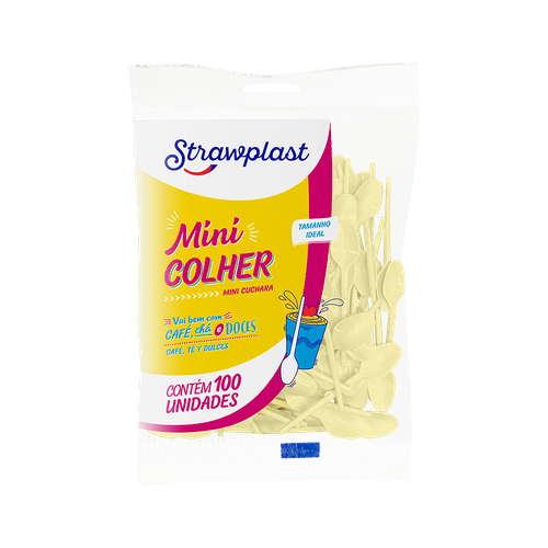 Mini Colher Amarela Candy 100 unidades