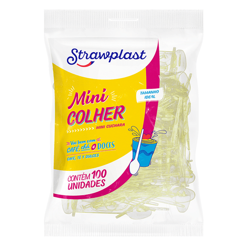 Mini Colher Café/Brigadeiro Verde Neon 100 unidades