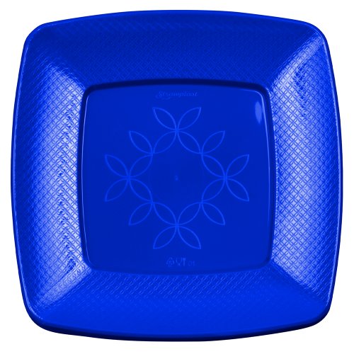 Prato Festa 15cm Quadrado Azul Royal 10 unidades