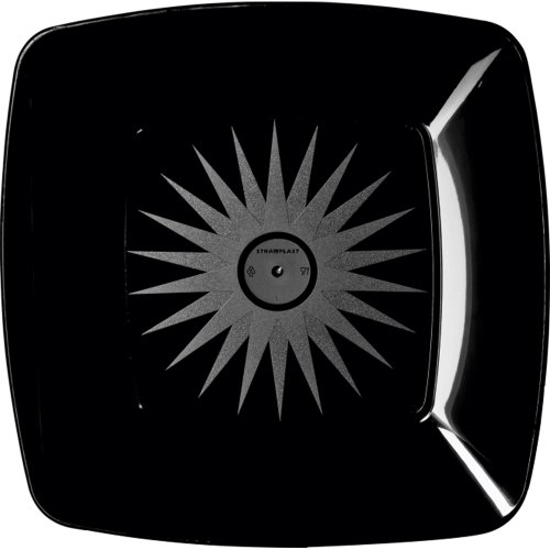 Prato Lanche 18cm Quadrado Preto 10 unidades