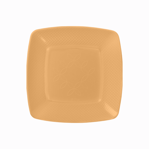 Prato Quadrado 15cm Laranja Candy 10 unidades