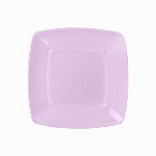 Prato Quadrado 15cm Lilás Candy 10 unidades
