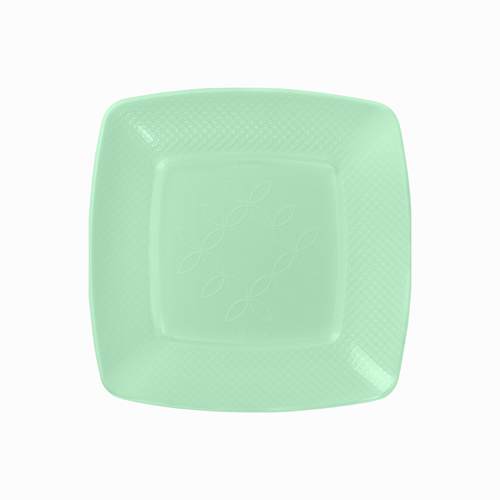 Prato Quadrado 15cm Verde Candy 10 unidades