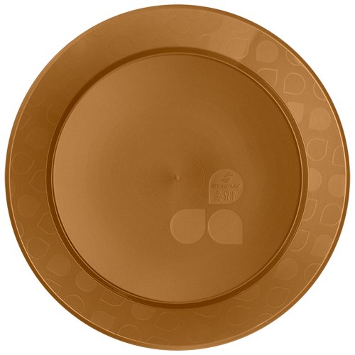 Prato Refeição 21cm Redondo Dourado 10 unidades