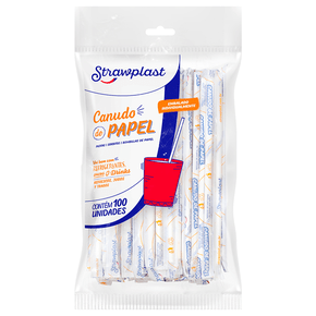 Canudo de Papel 6mm Branco 100 unidades