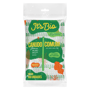Canudo It's Bio Comum 5mm Sachê Individual Papel Transparente 100 unidades
