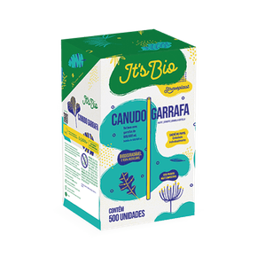 Canudo It's Bio Garrafa 24cm Sachê Individual Papel Transparente 500 unidades