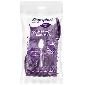 Colher Açaí Maromba Forte Roxa 50 unidades