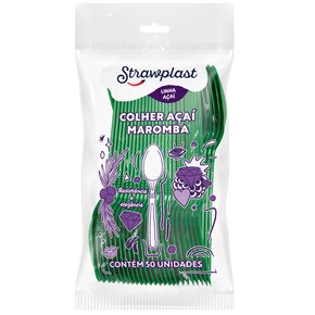 Colher Açaí Maromba Forte Verde 50 unidades
