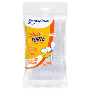 Colher Refeição Forte Reforçada Cristal 50 unidades