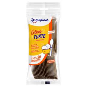 Colher Refeição Forte Reforçada Dourada 20 unidades