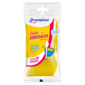 Colher Sobremesa Amarelo 50 unidades