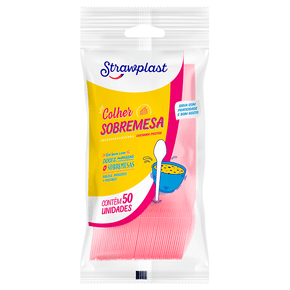 Colher Sobremesa Rosa 50 unidades