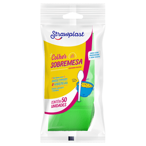 Colher Sobremesa Verde Neon 50 unidades