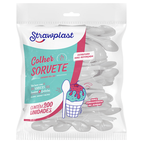 Colher Sorvete Branca 200 unidades