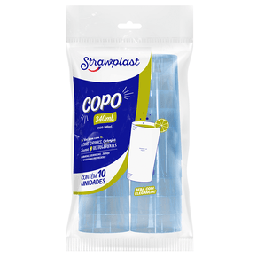 Copo 340mL Long Drink Azul Neon 10 unidades