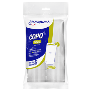 Copo 340mL Long Drink Branco 10 unidades