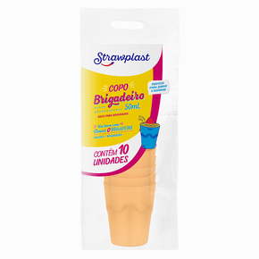 Copo 50ml Brigadeiro Laranja Candy 10 unidades