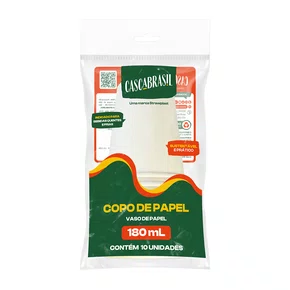 Copo de Papel Branco 180 mL CascaBrasil - 10 un.