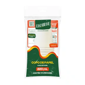Copo de Papel Branco 220 mL CascaBrasil - 10 un.