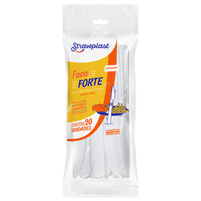 Faca Refeição Forte Reforçada Branca 20 unidades
