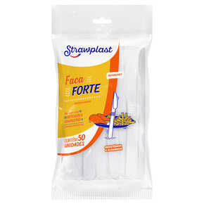 Faca Refeição Forte Reforçada Branca 50 unidades