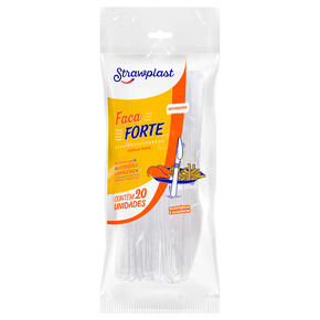 Faca Refeição Forte Reforçada Cristal 20 unidades