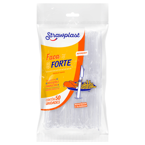 Faca Refeição Forte Reforçada Cristal 50 unidades