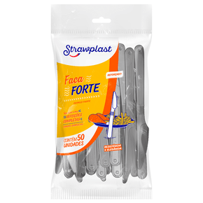 Faca Refeição Forte Reforçada Prata 50 unidades