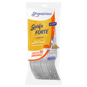 Garfo Refeição Forte Reforçada Branco 20 unidades