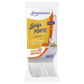 Garfo Refeição Forte Reforçada Cristal 20 unidades