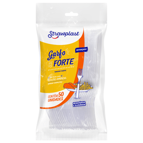 Garfo Refeição Forte Reforçada Cristal 50 unidades