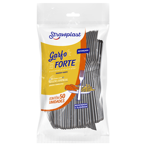 Garfo Refeição Forte Reforçada Prata 50 unidades