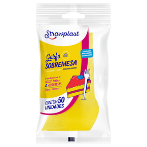Garfo Sobremesa Amarelo 50 unidades