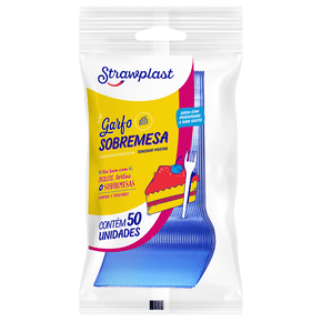 Garfo Sobremesa Azul Neon 50 unidades